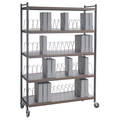 Omnimed Vertical Open Chart Rack 60 Binder Capacity in Gray (70"HX49¾"WX17"D) 260010-LG